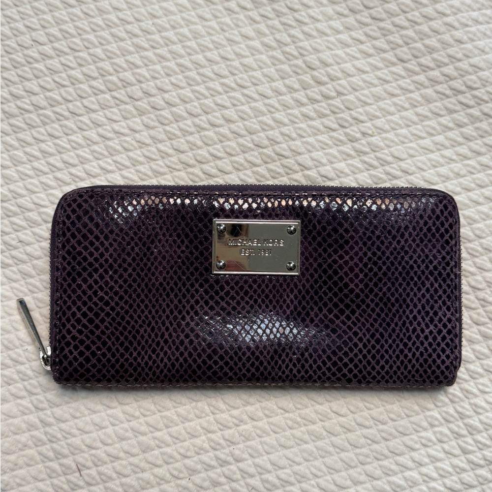 Michael Kors Purple Continental Genuine
Leather Wallet